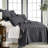 Washed Linen Charcoal Twin Quilt