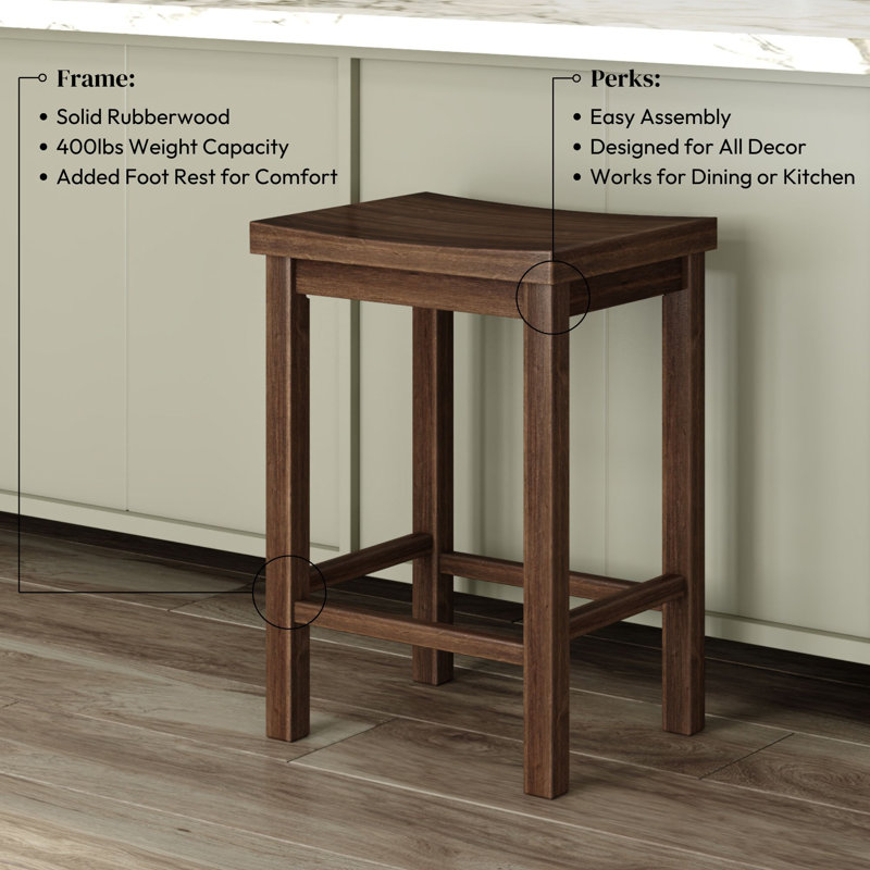 Stool Counter Height (24in), Walnut, Counter Stool (24” Seat Height)