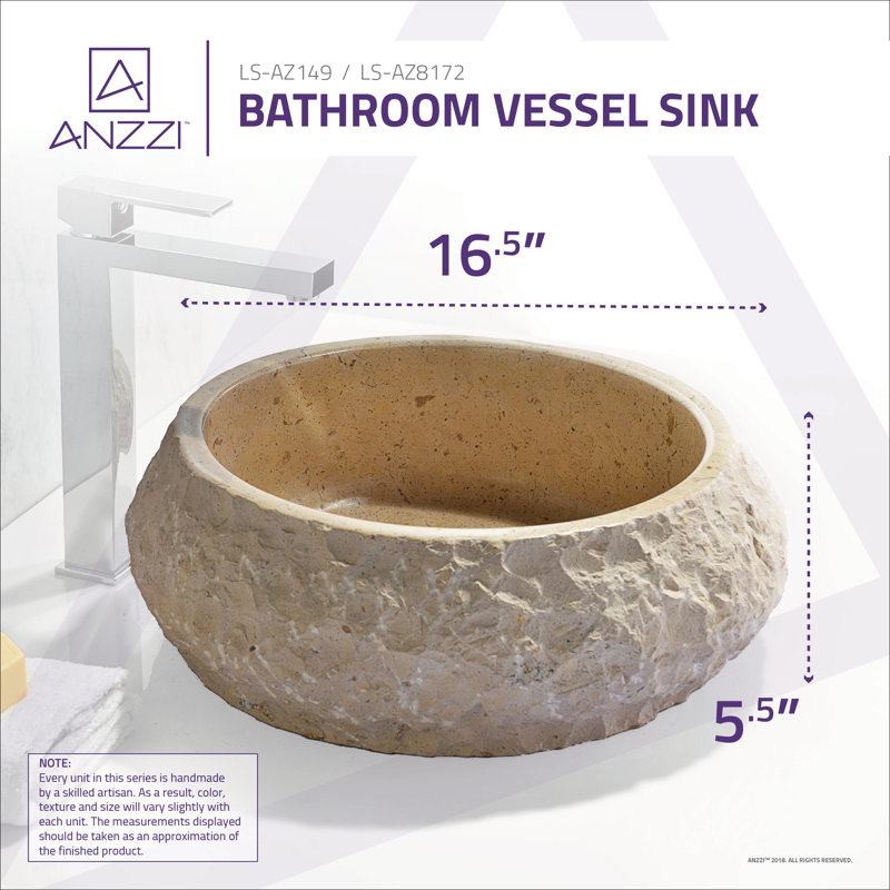 Lavabo de salle de bain vasque circulaire en pierre marbrée Lighting