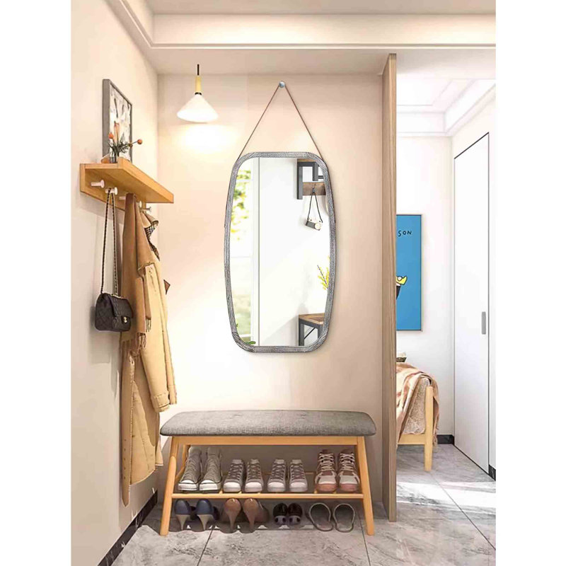 Zaphod Oval Mirror, Dark Gray