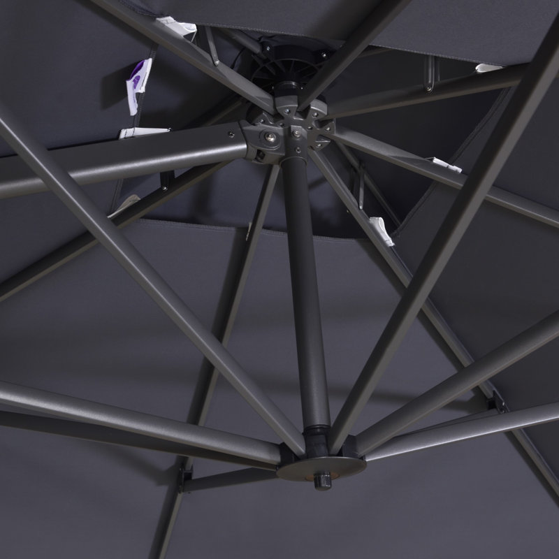 274cm X 365cm Rectangular Cantilever Parasol, Grey