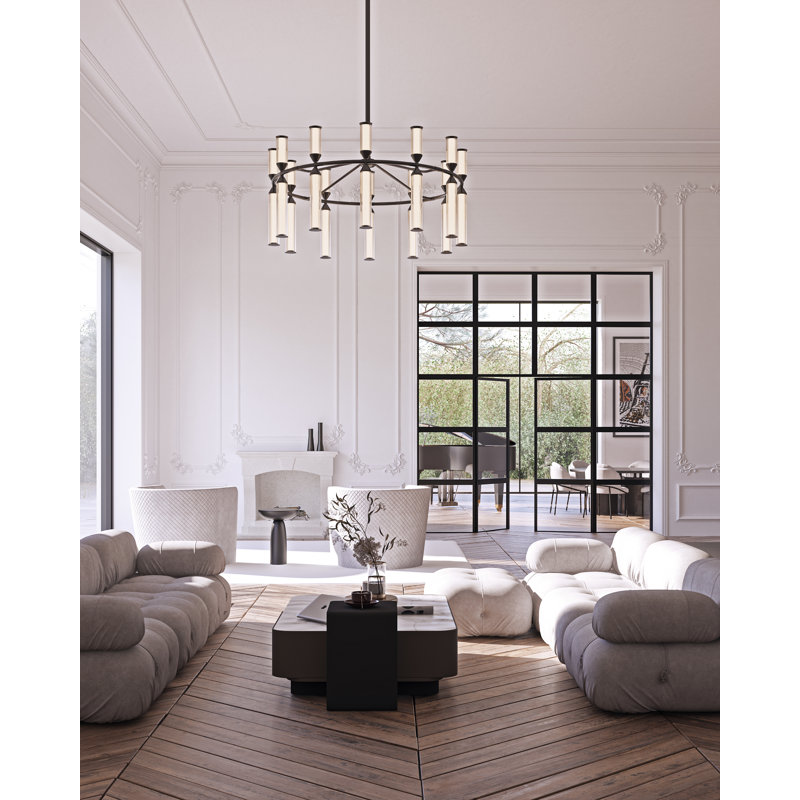 Edwin 24 - Light LED Chandelier, Urban Bronze