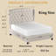 Lit rembourré en tissu de luxe, tête de lit capitonnée avec cadre à hauteur réglable - Lit plateforme robuste pour chambre d'amis-130201932