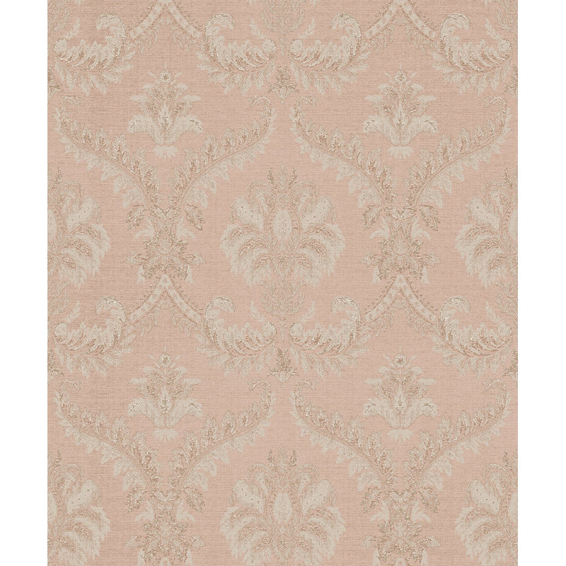 Italian Classics 4 Traditional Damask 3D Embossed Wallpaper Roll, Pink
