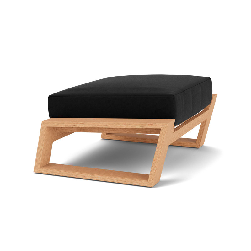 Pursuit Rectangle Outdoor Ottoman Patio Ottoman, Canvas Black
