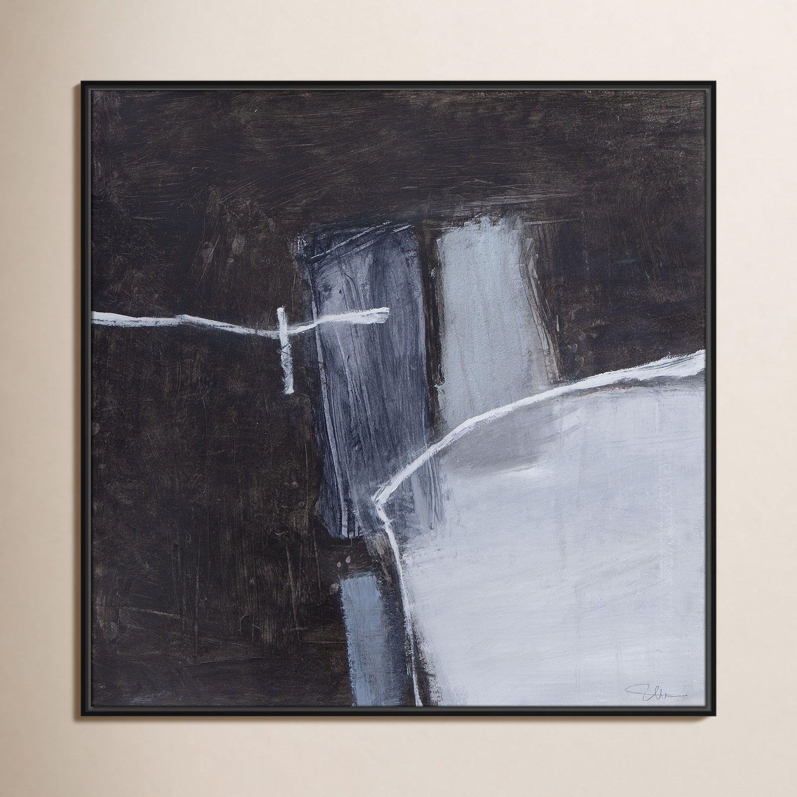 Graphite Gemstones Collection "Graphite Gemstones I" Print, 37.5" H x 37.5" W, Black