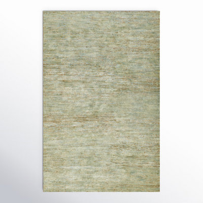 Sarina Abstract Hand-Knotted Green Area Rug