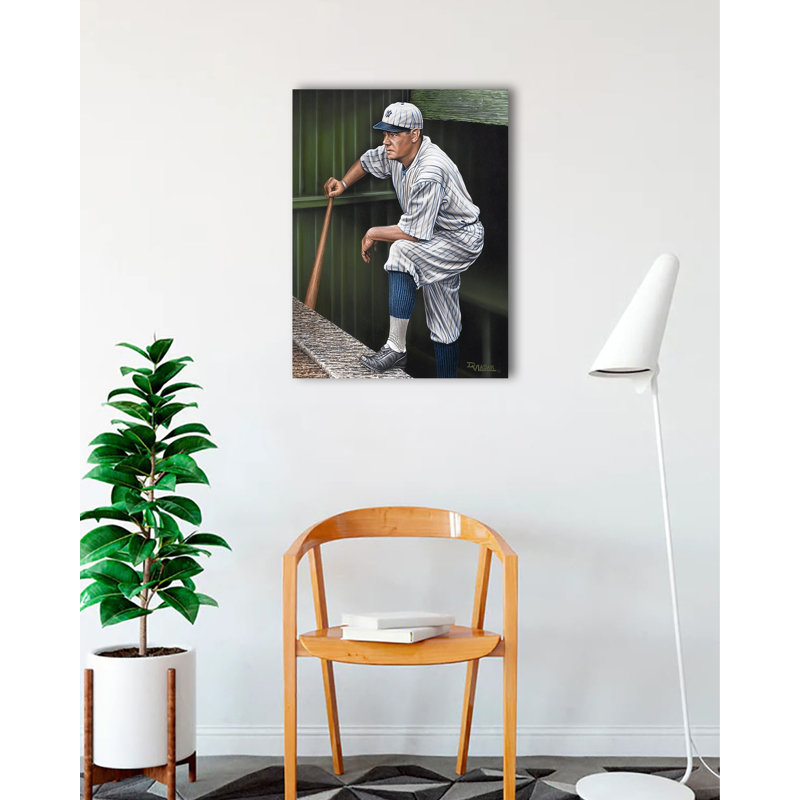 "Babe Ruth Top Step" par Darryl Vlasak, reproduction d'art sur toile tendue, H 32 po x l 24 po x P 1,5 po
