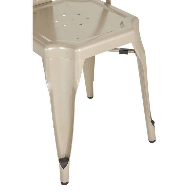 Canina 45cm H Metal Slat Back Stacking Side Chair, Champagne