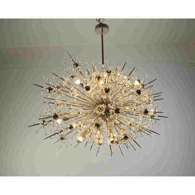 Lustre sphère en acier à 12 lumières