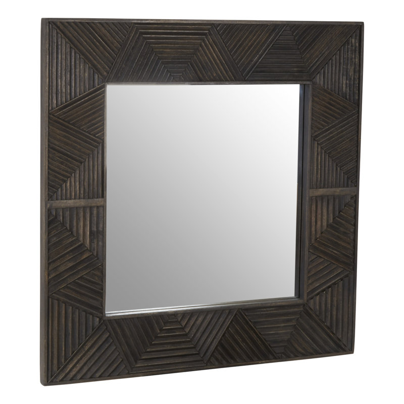 Sherouse Solid Wood Flat Wall Mirror