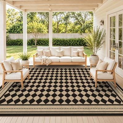 Tapis de couloir Easy Jute à carreaux, tapis de couloir moderne noir 8 x 10 lavable pour tapis de couloir antidérapant, tapis d'intérieur à losanges pour l'entrée de la buanderie