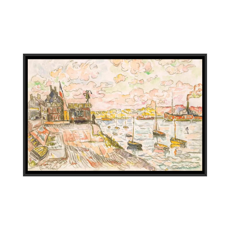 « quilleboeuf », reproduction sur toile, H 18 po x l 26 po x P 1,5 po, Toile avec cadre noir, Pas de tapis