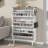 Narrow Design Shoe Cabinet With 3 Flip Drawers, Wood Grain Pattern Top Entryway Organizer With 3 Hooks, Free Standing Shoe Rack With Adjustable Panel For Hallway-1710272331