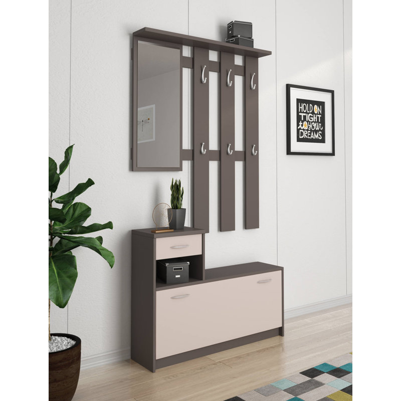 Abeera Flip Down Shoe Storage, White/Anthracite