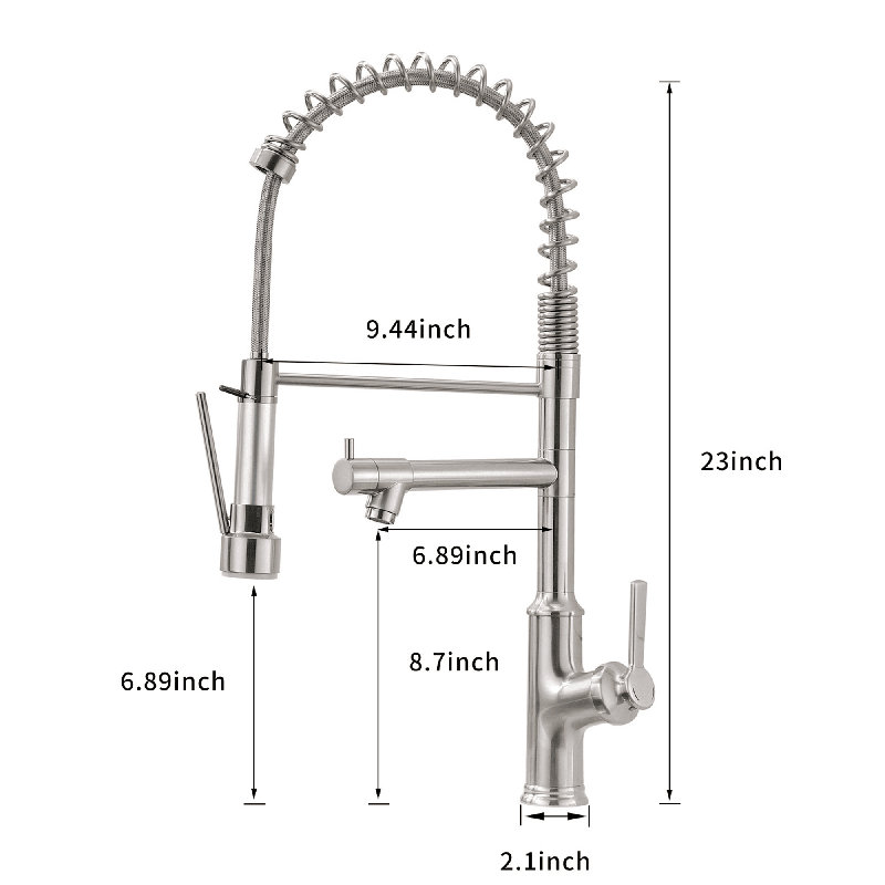 Robinet de cuisine rétractable à poignée simple