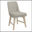 Chaises de salle à manger rembourrées en lin massif Mid-Century avec pieds en bois massif blanchi (ensemble de 2)