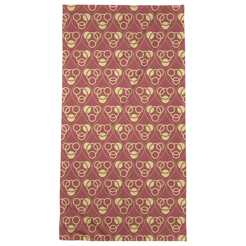 Jordao Bath Towel, Burgundy/Yellow