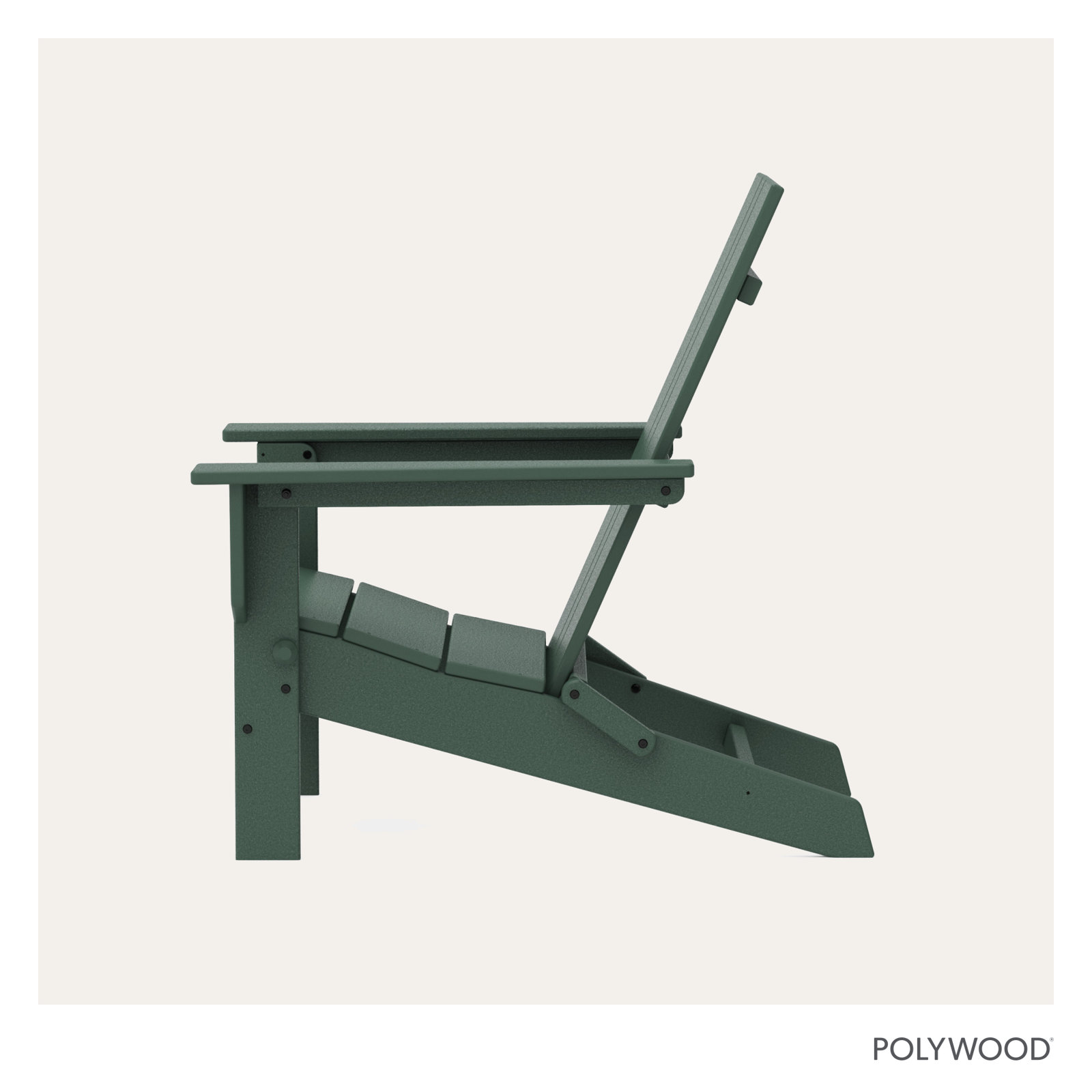 POLYWOOD® Folding Adirondack Chair, Dark Green