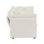 Canapé de causeuse moderne en tissu pour salon, canapé rembourré 2 places à assise profonde de grande taille avec 4 coussins, chenille blanche