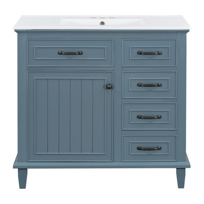 36" Bathroom Vanity Set With Ceramic Sink