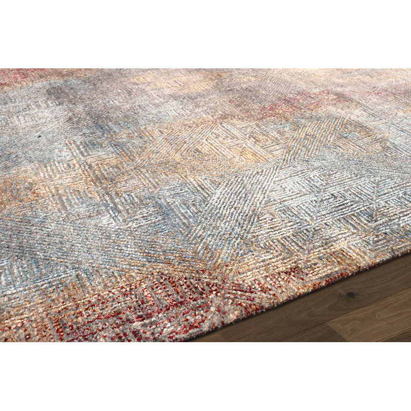 Cosmo Multicolor Hand-Knotted Wool and Silk Rug