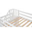 Structure de lit mezzanine simple avec bureau et tiroirs doubles en bois de pin massif blanc pour une chambre à coucher exquise-1170313998