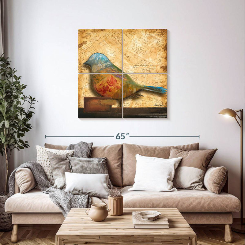 Brampt Bird Of Collage I, 38" H x 38" W