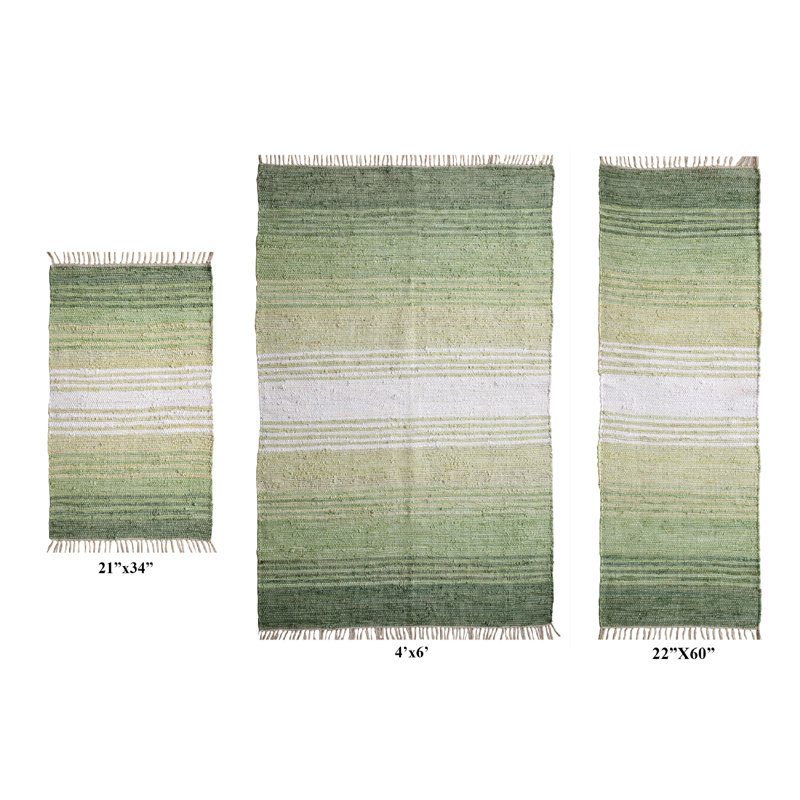 Barbieri Stripe Tufted Sage/White Area Rug