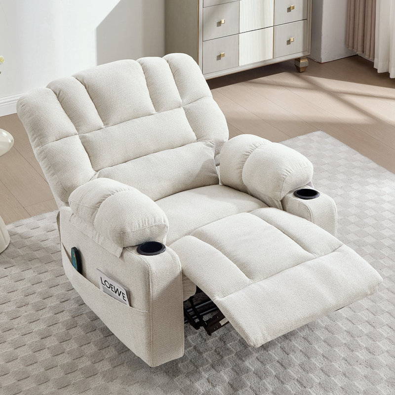 Fauteuil inclinable avec chauffage et vibration, Beige
