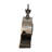 Roman Numeral Metal Electric Tabletop Clock in Black/Brown