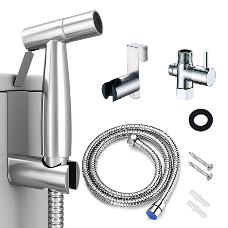 Elongated Hand Held Bidet with Faucet