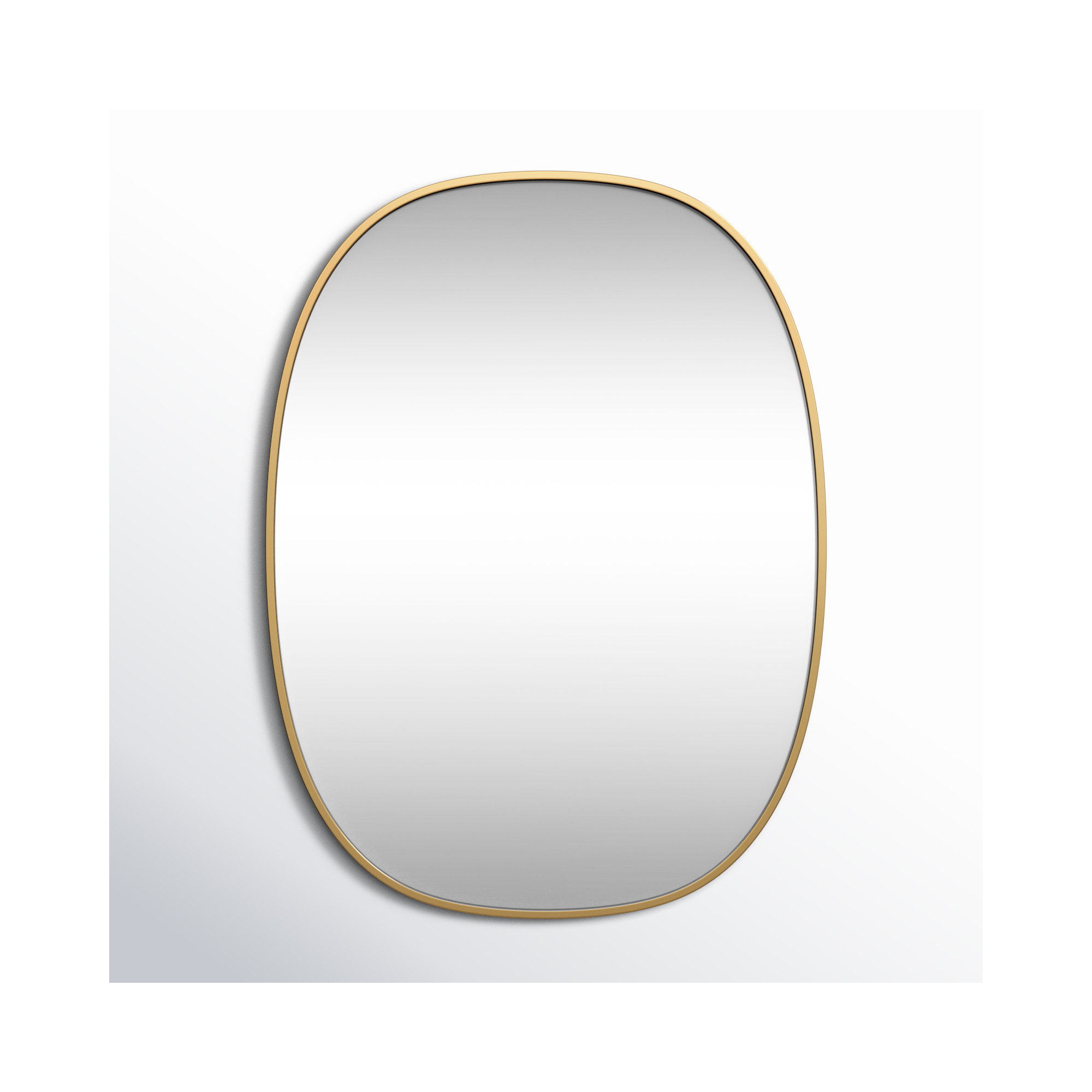 Sabine Metal Curved Oval Wall Mirror, Brass, 36" x 27"