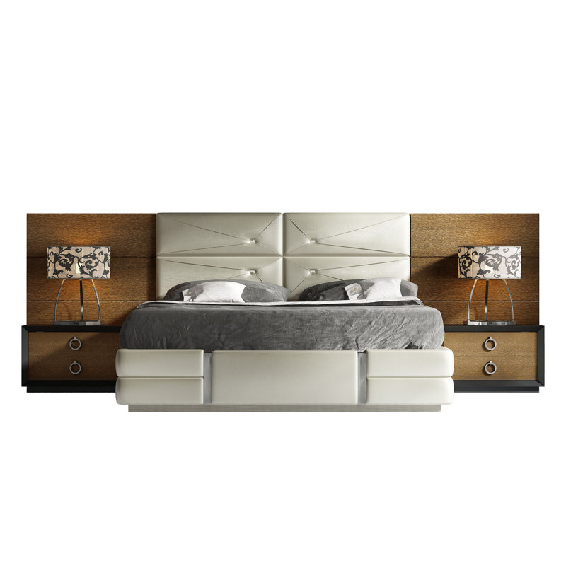 Vegan Leather Panel Bed, Queen