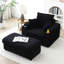 Fauteuil de lecture moderne et confortable avec accents surdimensionnés noirs pour le salon et le siège de la chambre à coucher