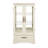 Lighted Glass Curio Cabinet With Adjustable Shelves - Elegant 2-Door Display Cabinet & Built-In Drawer, Includes Bulb - White Finish-1900362912
