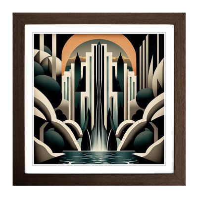 Waterfall Art Deco - Framed Print