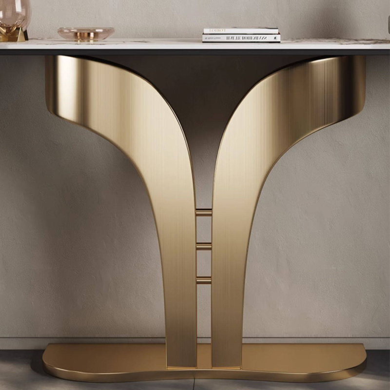 Console en pierre frittée de style italien, 33.4" H x 47.2" W x 13.7" D