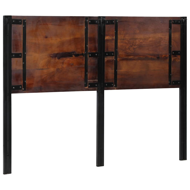 Headboard Solid Wood Reclaimed And Iron, 100cm H x 140cm W x 2cm D