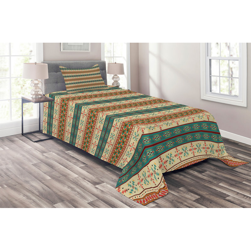 Rustic Polyester Coverlet, Twin Bedspread + 1 Sham