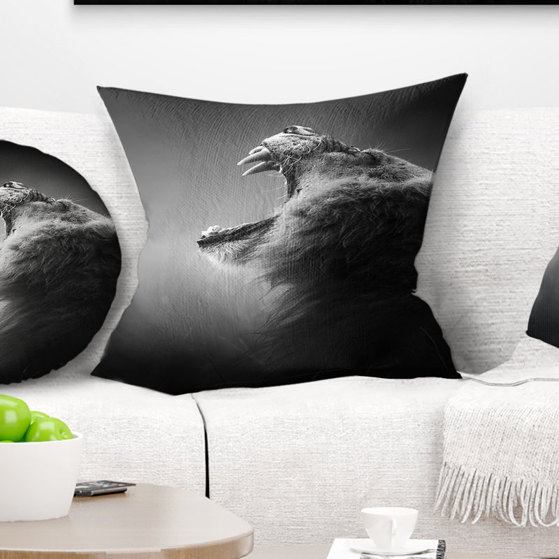 Coussin d’exposition pour les dents animal lion, 16 po x 1 po, Coussin décoratif