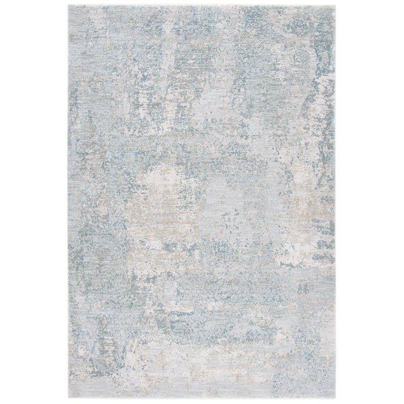 Tapis abstrait gris clair / gris foncé, Rectangle 4 pi x 6 pi 2 po