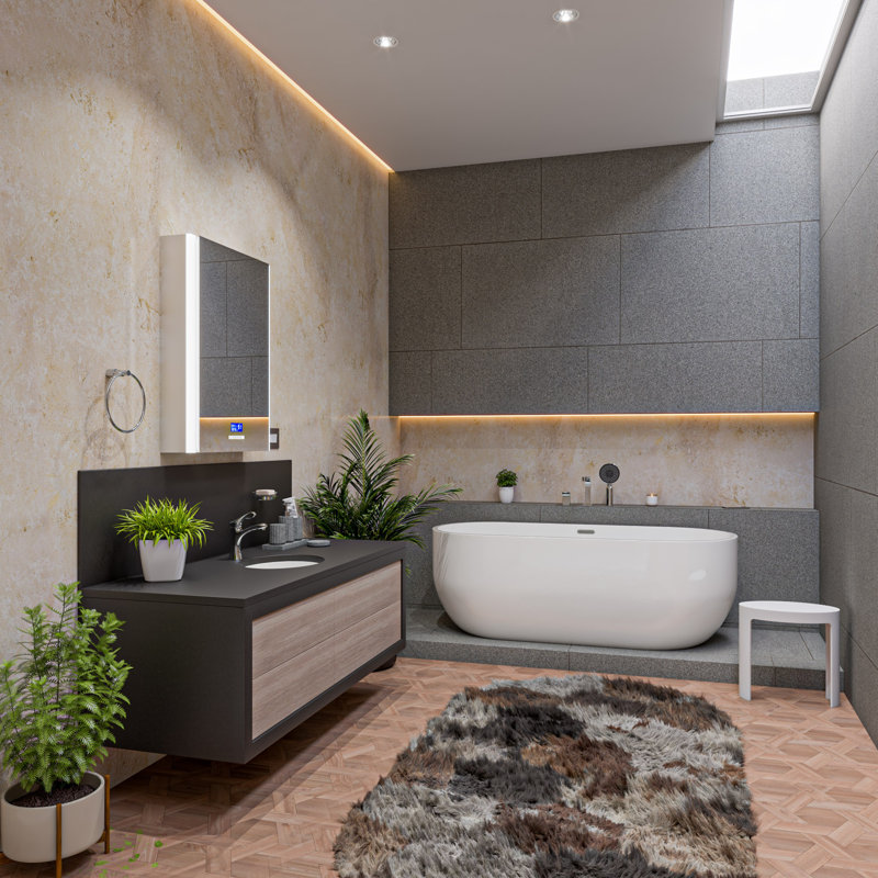 66.88'' x 29.5'' Freestanding Soaking Acrylic Bathtub
