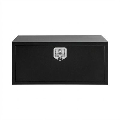 Coffre à outils noir robuste pour camion avec boîte à outils pour camionnette