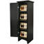 Armoire de cuisine compacte de 15 pouces avec tablettes réglables, porte à panneau surélevée noire pour le rangement de la maison et du bureau