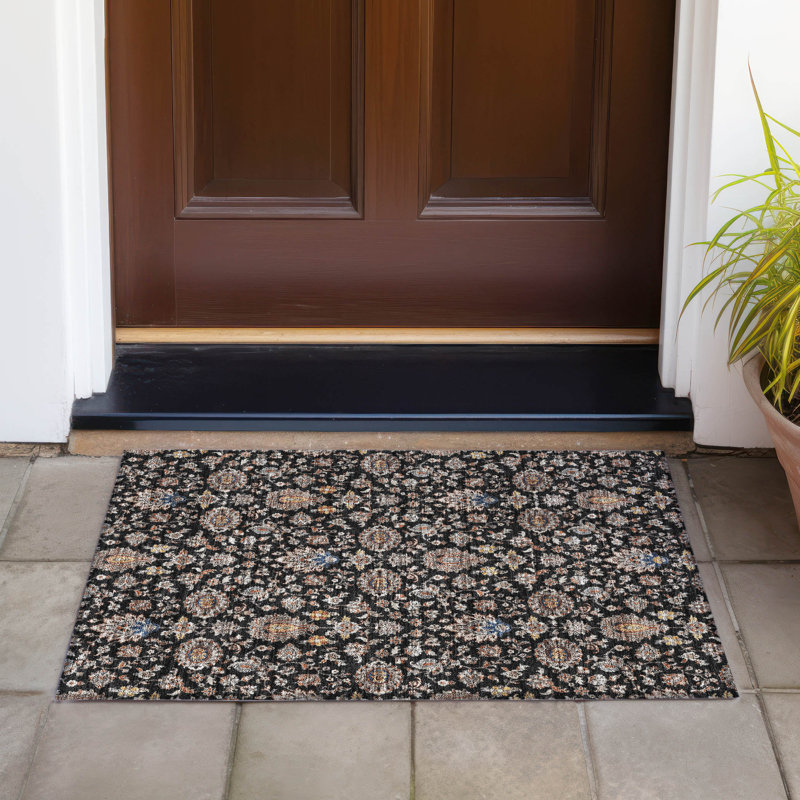 Machine Washable Indoor/Outdoor Husby ACN2192 Global Rug, Rectangle 1'8" x 2'6"