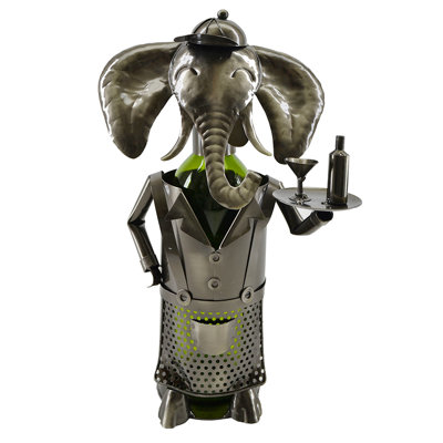 Bordovice Elephant Waiter 1 Bottle Tabletop Wine Bottle Rack by Trinx