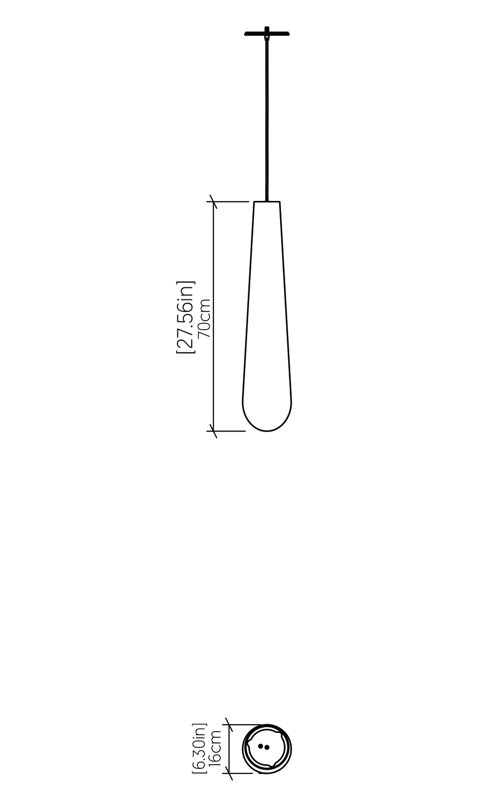 Cônico 1 - Light Pendant, American Walnut