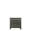 Unité de rangement de chambre à coucher gris métallique - espace généreux, table de chevet 2 tiroirs au design élégant, cadre en bois,