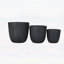 Ensemble de 3 pots à fleurs légers et durables, empilables et empilables avec trous de drainage pour l'intérieur et l'extérieur, texture pierre craquelée-1414484850